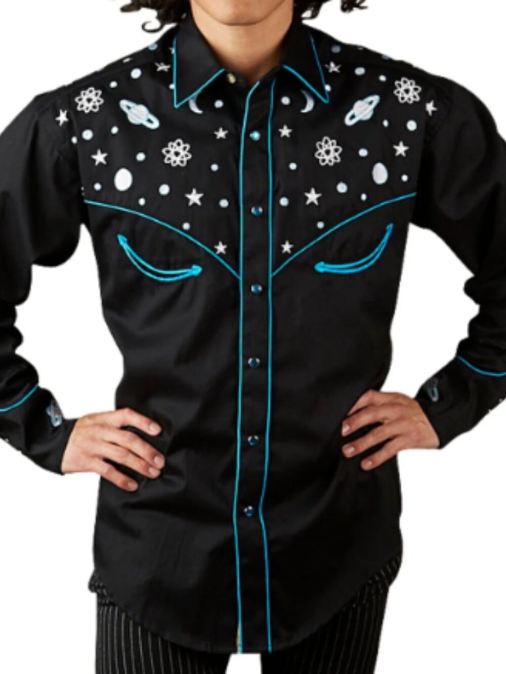 NWT Rockmount Ranch Wear "Out of This World" Space Cowboy Embroidered Western Sh